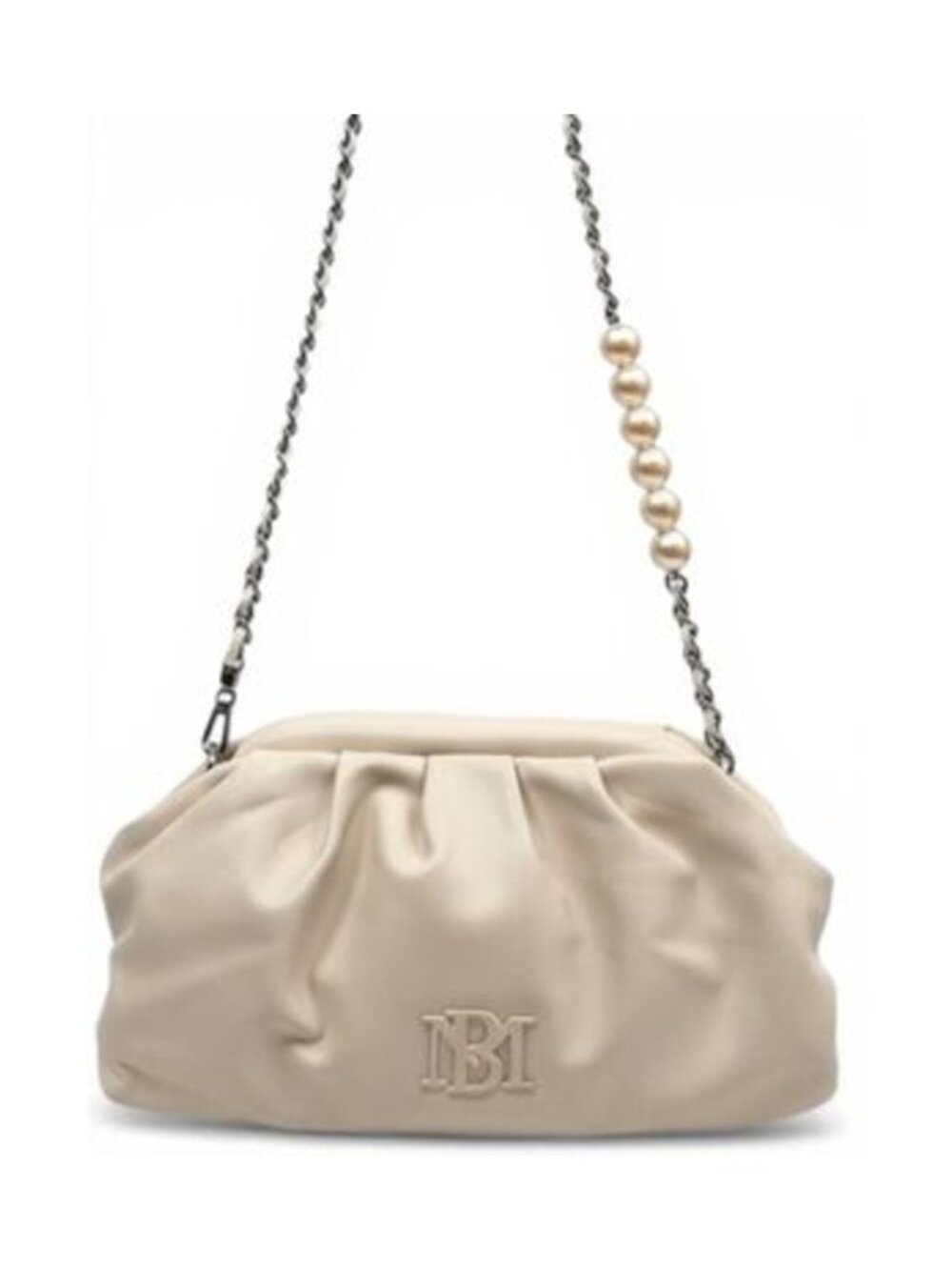 Badgley Mischka BM-4147 White Wrapped Frame Pearl Crossbody · Sizes One Size